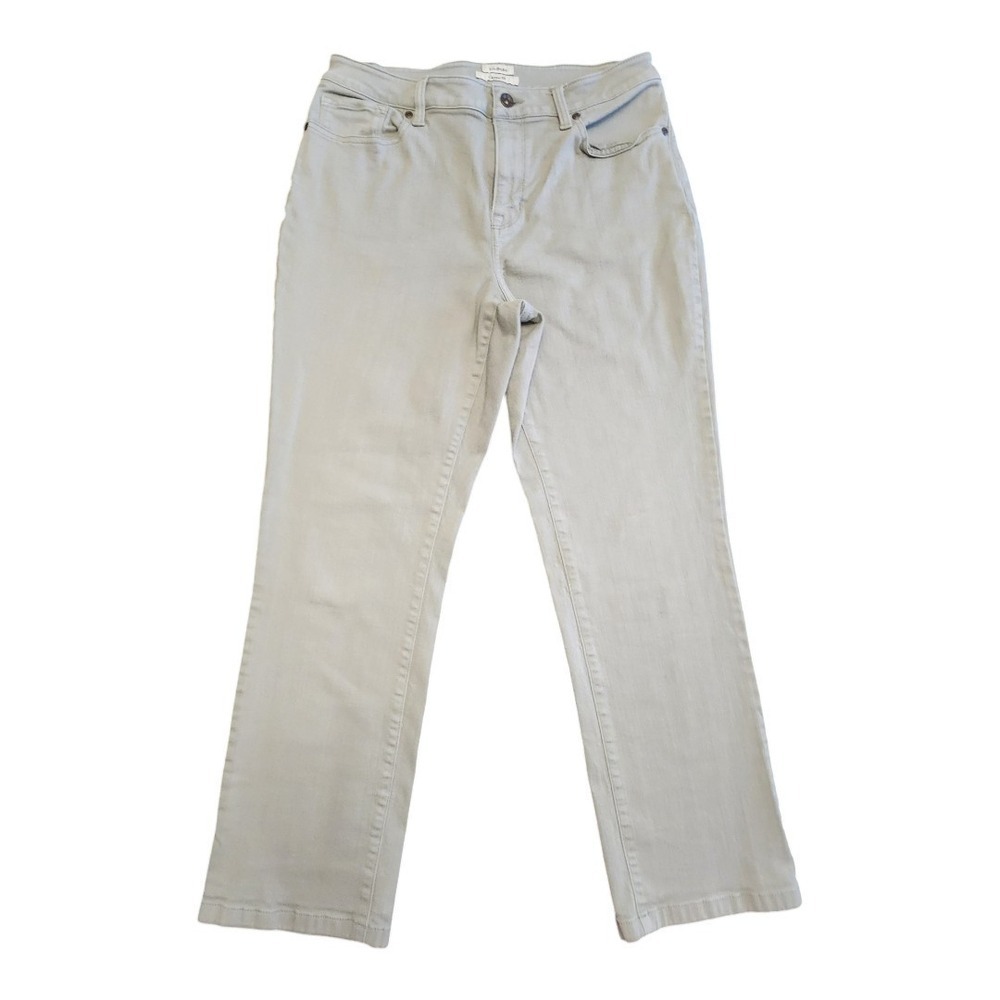 LL Bean Jeans Womens Light Green Classic Fit Med Rise Stretch Size 8‎ Straight